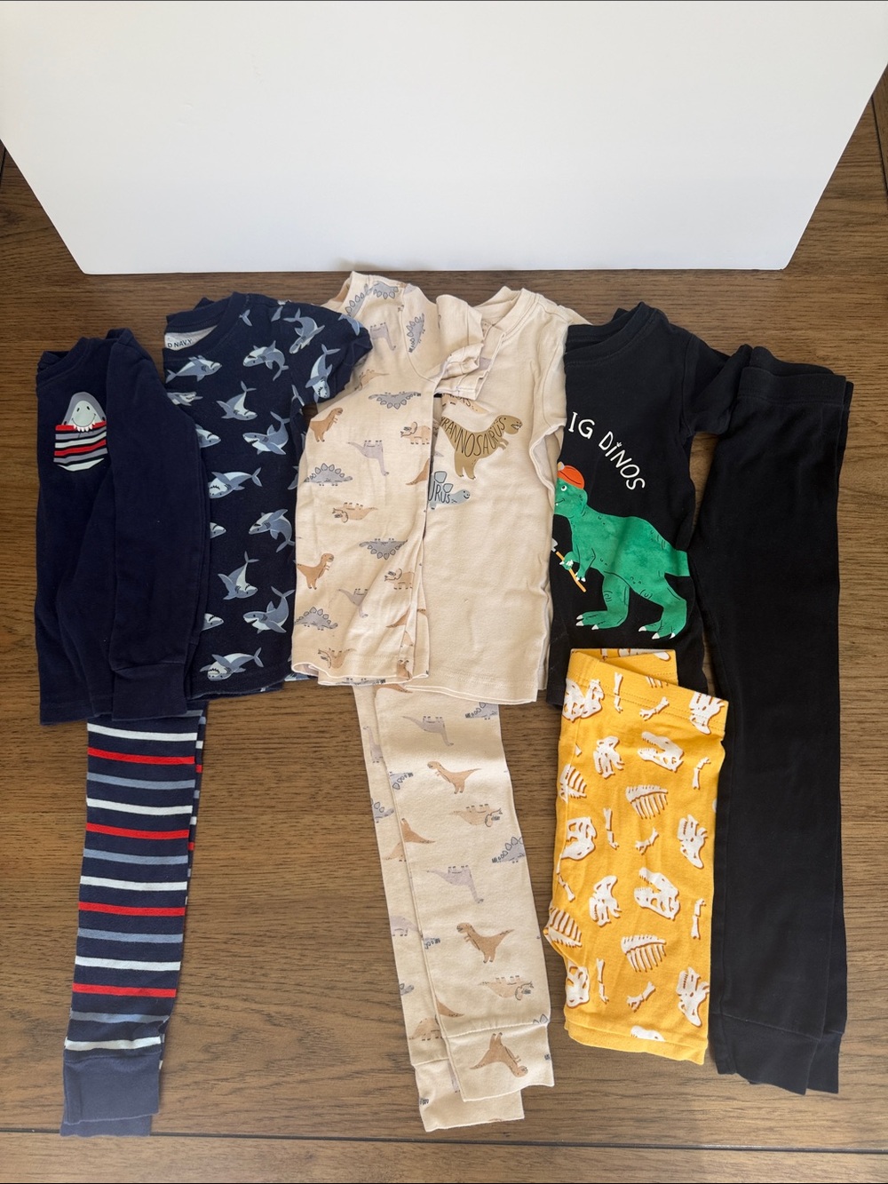 Toddler Boys' Mixed Pajama Sets - Navy, Beige, Black & Yellow